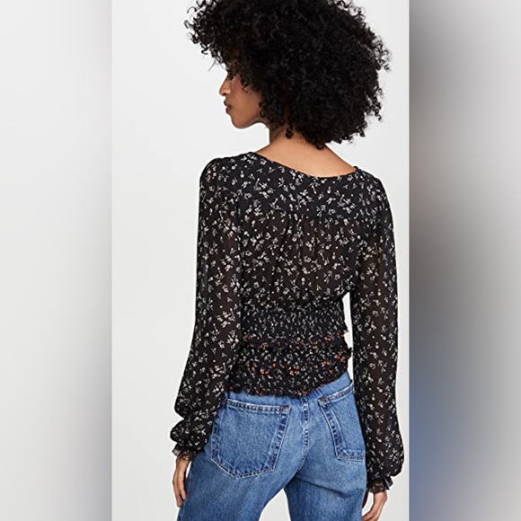 Free People Women's Lolita Floral Print Smock Hem Top (S) - Picture 2 of 10